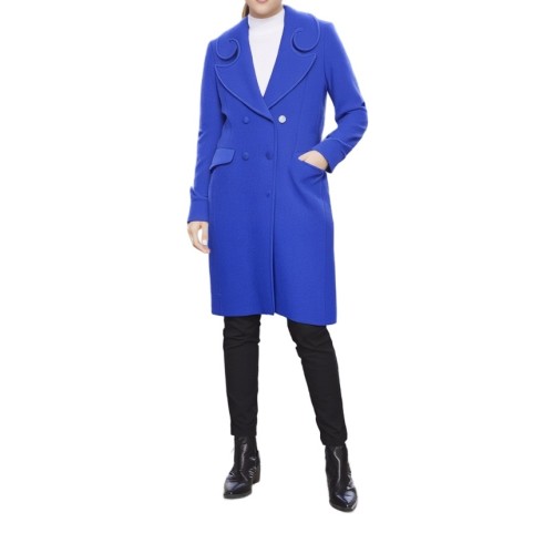 Moschino Royal Blue Double-Breasted Wool Coat