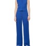 Moschino Blue Wool Wide Leg Trouser Set