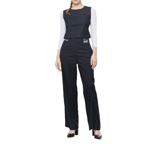 Moschino Navy Wide Leg Trousers