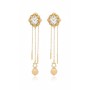 Moschino Clock Face Chain Drop Earrings Gold