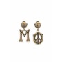 Moschino Letter Peace Symbol Drop Earrings Gold