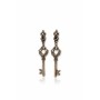 Moschino Vintage Key Drop Earrings Bronze