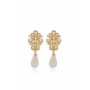 Moschino Baroque Pearl Drop Earrings Gold