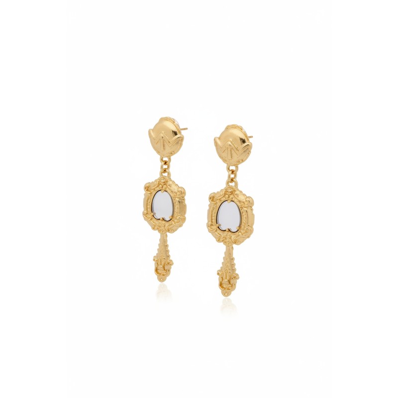 Moschino Golden Mirror Drop Earrings