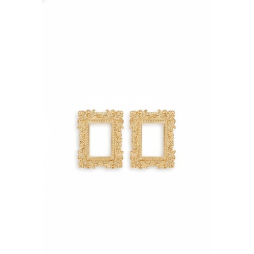 Moschino Baroque Frame Gold Earrings
