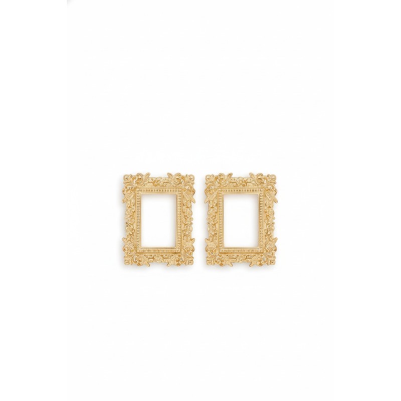 Moschino Baroque Frame Gold Earrings