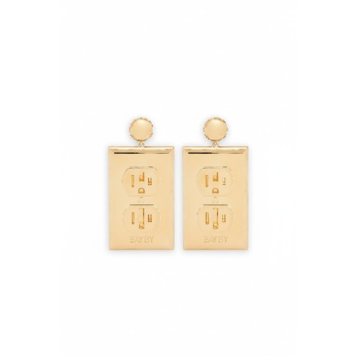 Moschino Outlet Plate Gold Earrings