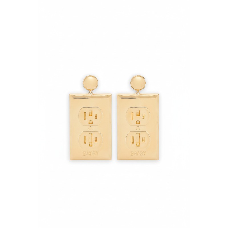 Moschino Outlet Plate Gold Earrings