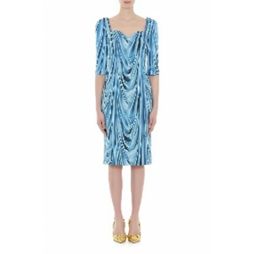 Moschino Draped Jersey Dress Blue