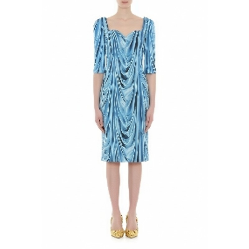 Moschino Draped Jersey Dress Blue