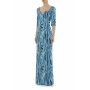 Moschino Draped Sequin Evening Gown Blue