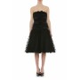 Moschino Floral Appliqué Strapless Dress Black