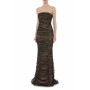 Moschino Black Lace Ruched Strapless Gown