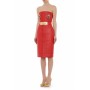Moschino Red Lion Hardware Strapless Dress