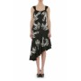 Moschino Embroidered Asymmetric Midi Dress Black