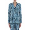 Moschino Metallic Drape Blazer Blue