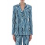 Moschino Metallic Drape Blazer Blue