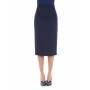 Moschino Navy Wool Pencil Skirt