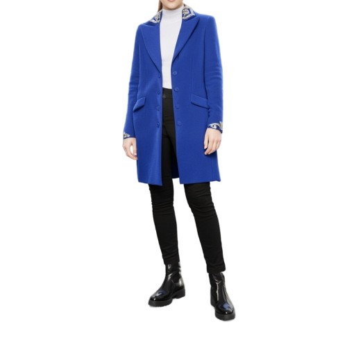Moschino Royal Blue Wool Blend Coat