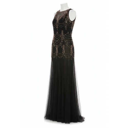 Moschino Beaded Evening Gown Black