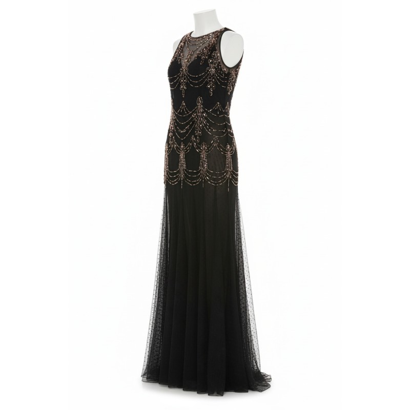 Moschino Beaded Evening Gown Black