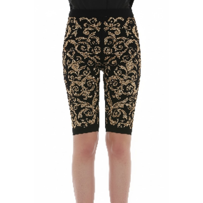 Moschino Baroque Sequin Cycling Shorts Black