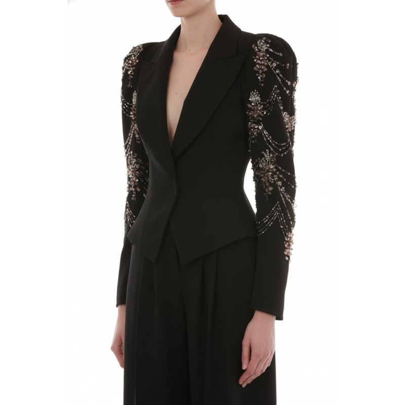 Moschino Embellished Sequin Blazer Black