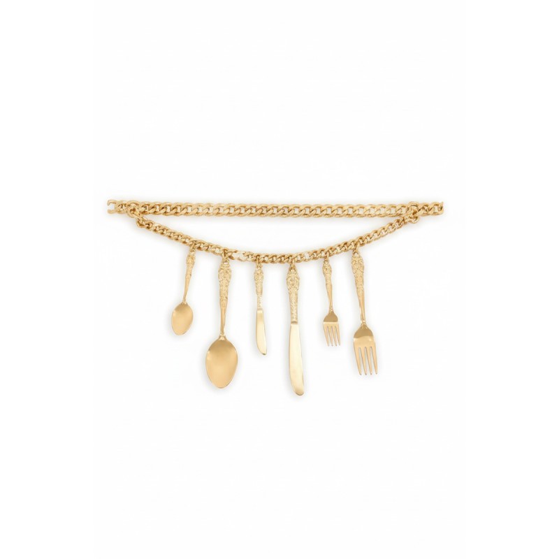 Moschino Cutlery Charm Chain Belt Gold