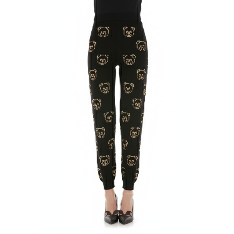 Moschino Bear Print Jogger Trousers Black