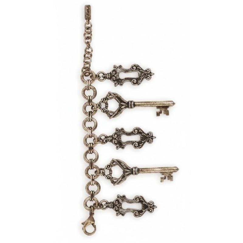 Moschino Vintage Key Chain Bracelet Bronze