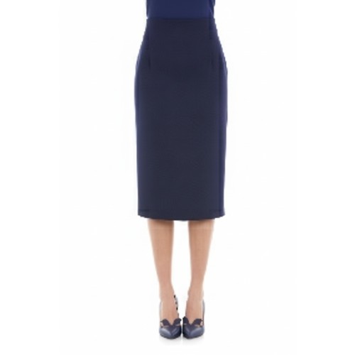 Moschino Navy Wool Pencil Skirt