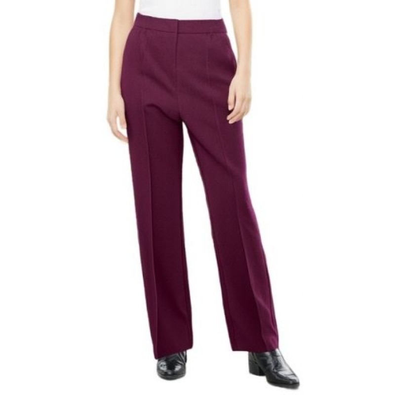 Moschino High-Waisted Wide Leg Trousers Burgundy