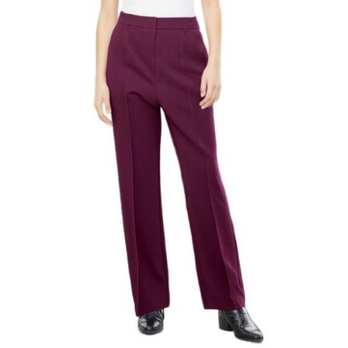Moschino High-Waisted Wide Leg Trousers Burgundy