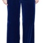 Moschino High-Waisted Velvet Trousers Navy