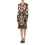 Moschino Baroque Print Silk Dress Black