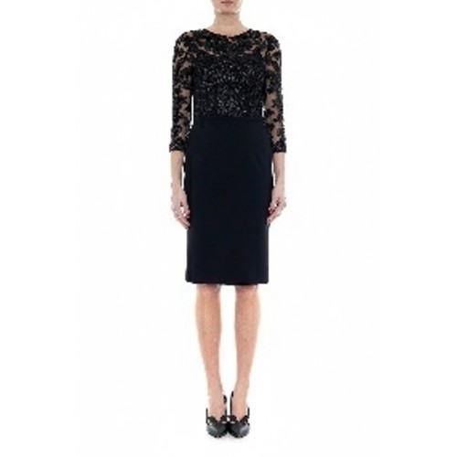 Moschino Sequined Lace Cocktail Dress Black