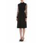 Moschino Polka Dot Sleeve Midi Dress Black