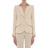 Moschino Embroidered Lapel Blazer Cream