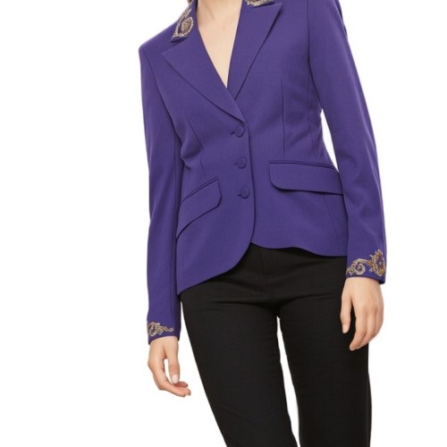 Moschino Purple Embellished Double-Breasted Blazer