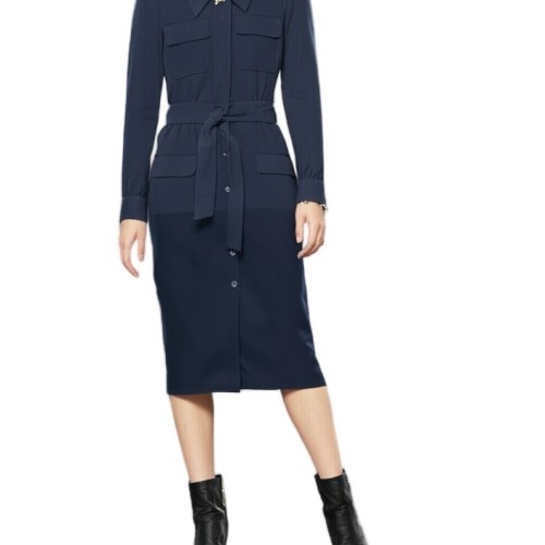 Moschino Navy Military Shirt Dress