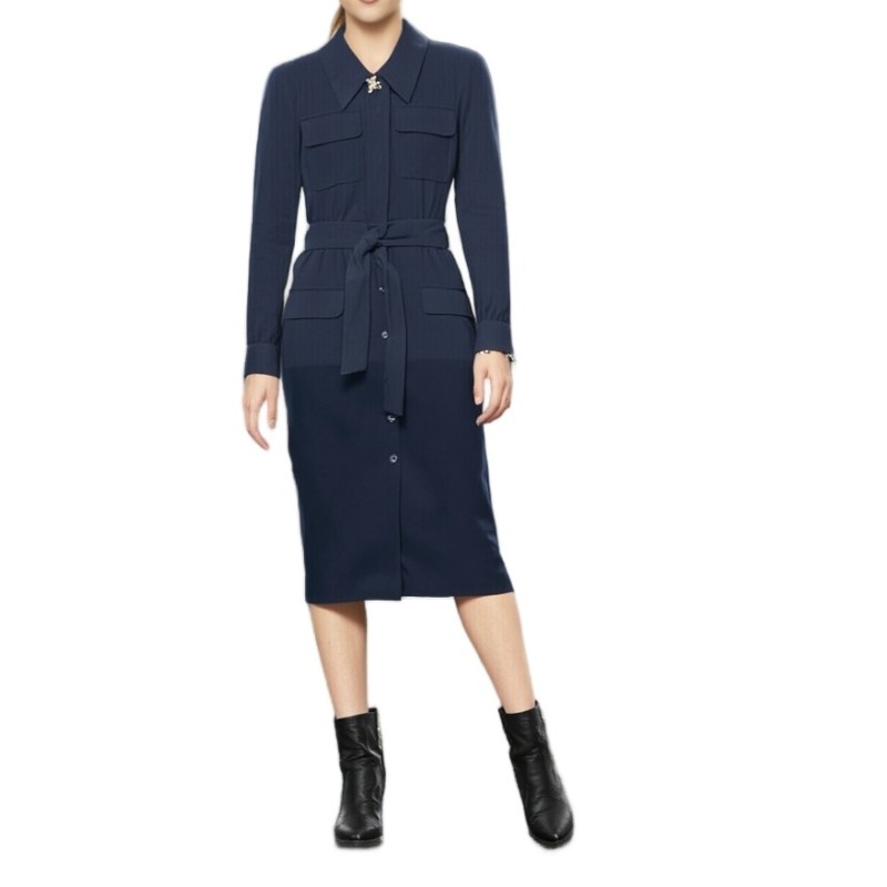 Moschino Navy Military Shirt Dress
