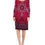Moschino Paisley Print Long Sleeve Dress Red