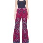 Moschino Paisley Print Wide Leg Trousers Burgundy