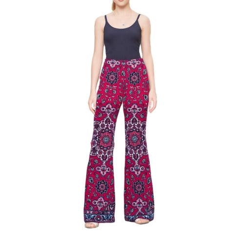 Moschino Paisley Print Wide Leg Trousers Burgundy