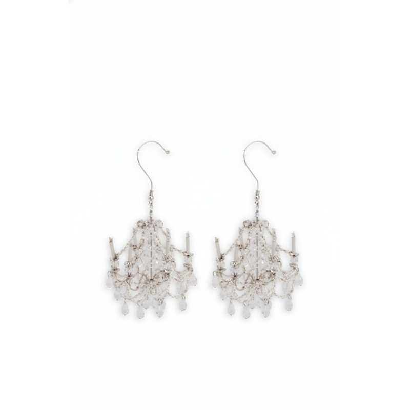 Moschino Chandelier Dangle Earrings Silver