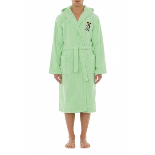 Moschino Mickey Mouse Green Hooded Bathrobe