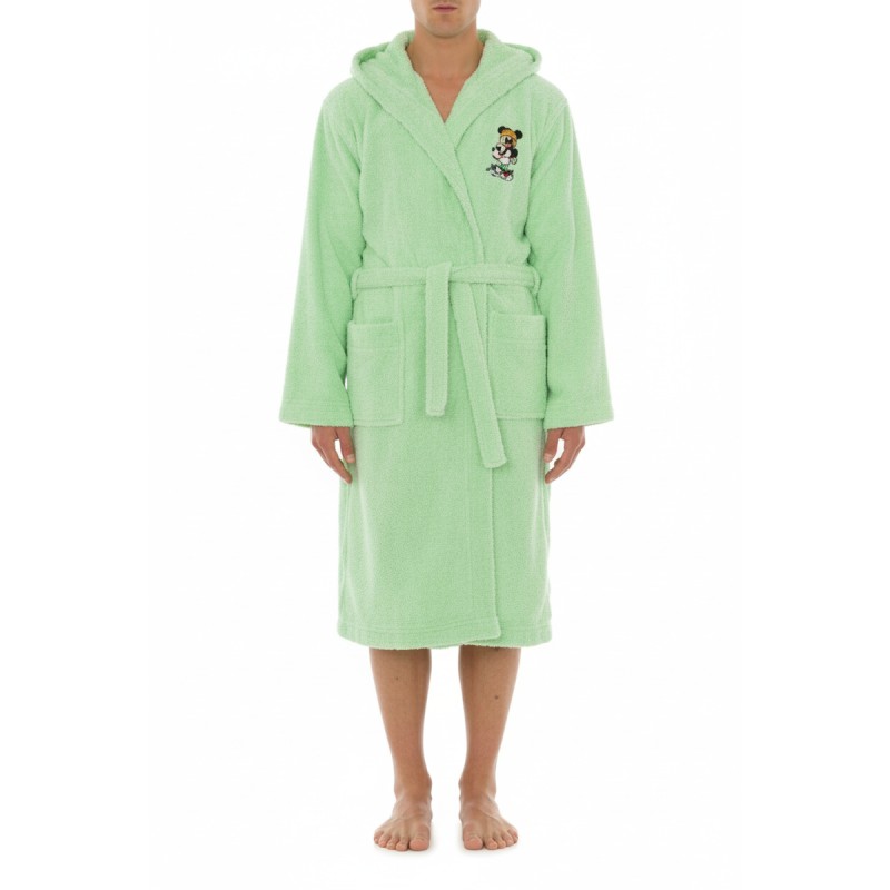 Moschino Mickey Mouse Green Hooded Bathrobe