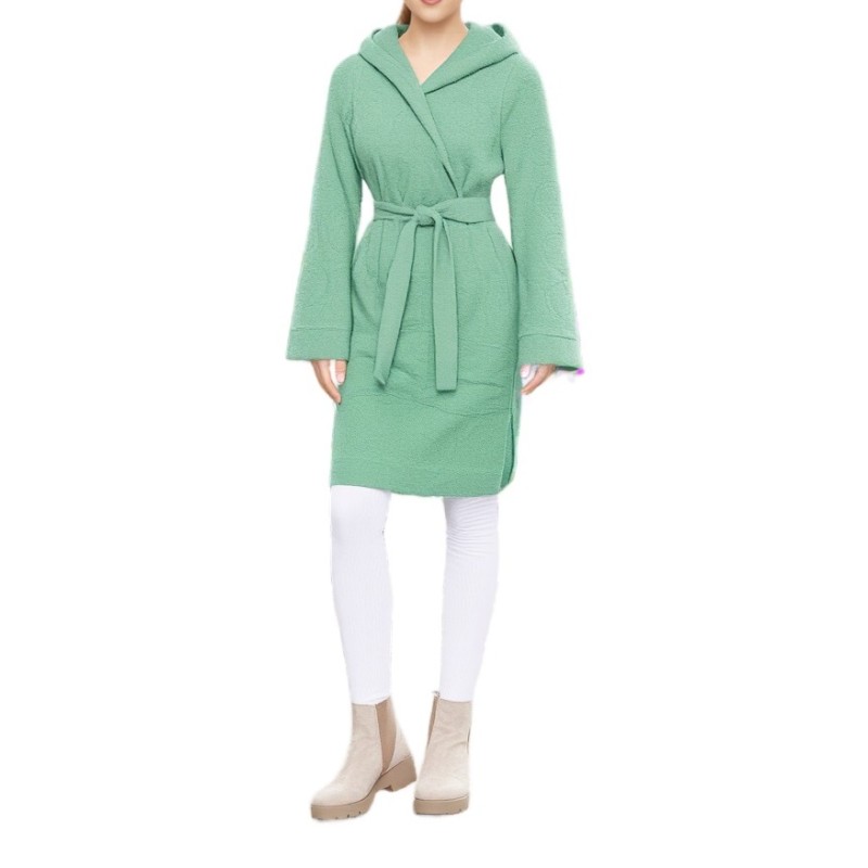 Moschino Hooded Cotton Bath Robe Green