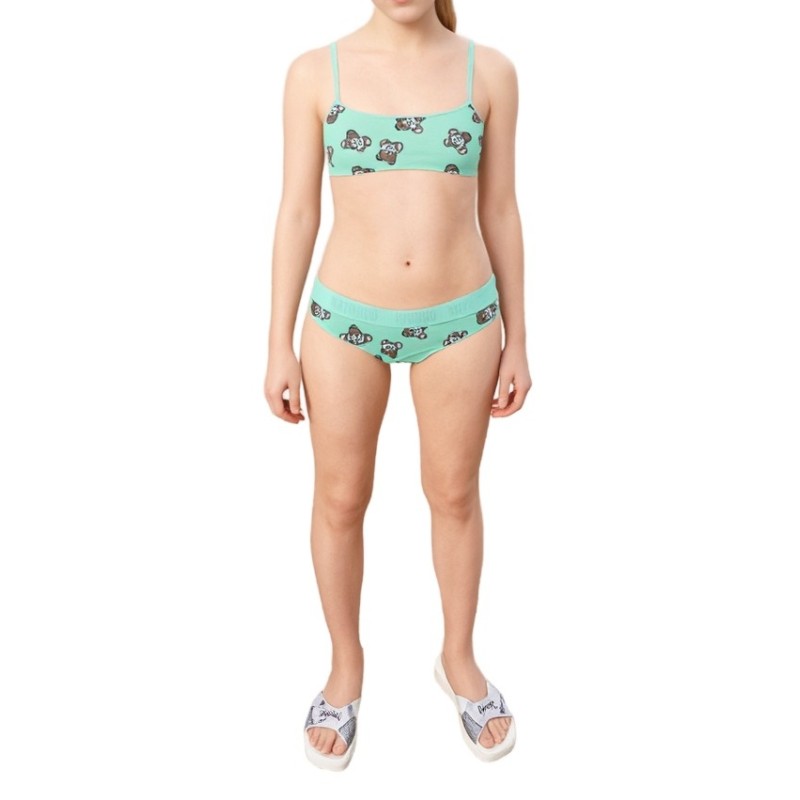Moschino Monkey Print Bikini Brief Multi Green