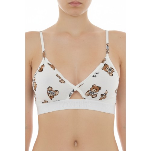Moschino Teddy Bear Print Bralette White